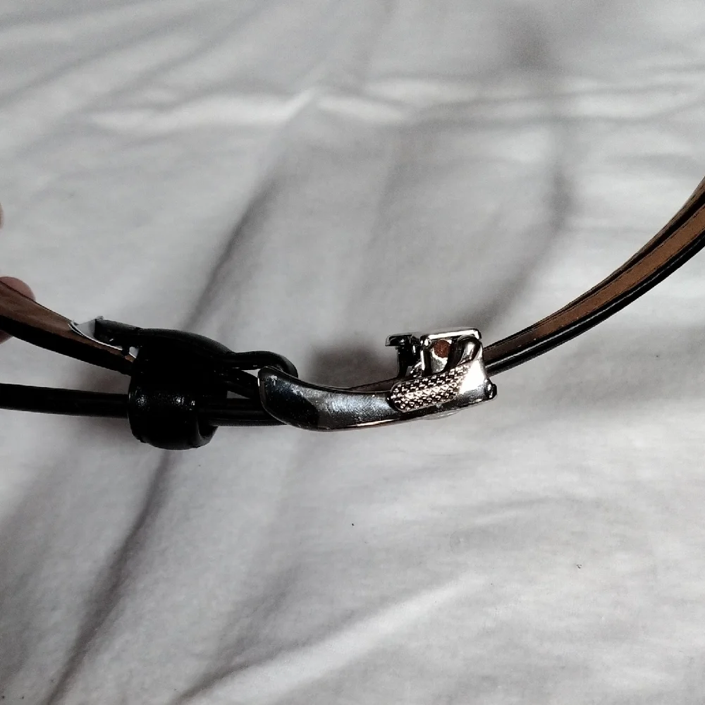Chaps Boy's Black Leather Ratchet Belt With Silver Buckle Size M 26-28 Like New